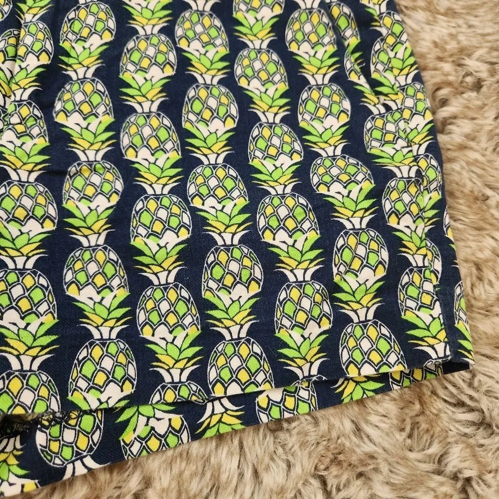 Banana Republic Pineapple Print Shorts Lime Green‎ and Blue Women's Size 4